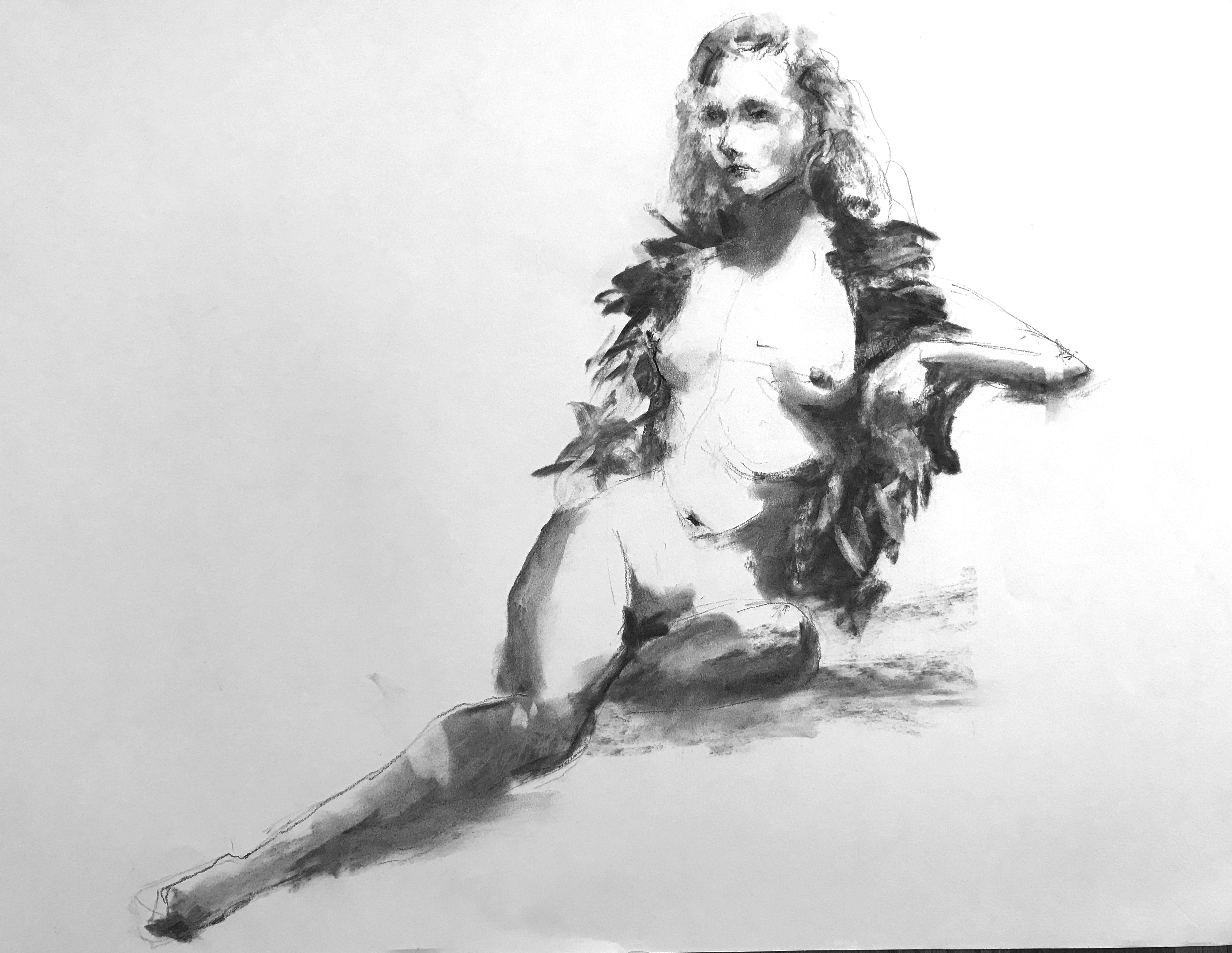 Charcoal figure drawings 